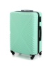 Пластиковый  чемодан с узором X. Цвет Ментоловый, Размер  M. Съемные колеса