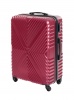 Пластиковый чемодан с узором X. Цвет Бордовый, Размер  M. Съемные колеса