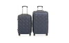 Комплект из 2-х чемоданов 2в1 с узором Ромба. Цвет Темно-Синий. Размер M+S (ручная кладь)