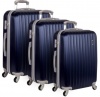 Комплект пластиковых чемоданов King of king, синий, 4 колеса, размер L+M+S (ручная кладь)