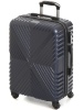 Пластиковый  чемодан с узором X. Цвет Темно-Синий, Размер  M. Съемные колеса