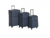 Комплект из 3-х тканевых чемоданов с увеличением объема Feybaul 3в1. Цвет темно-синий. Размер L+M+S
