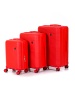 Комплект из 3-х пластиковых чемоданов Leegi 3в1. Цвет Красный. Размер L+M+S (ручная кладь)