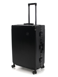 Пластиковый чемодана на застежке LEEGI Aluminium Series, цвет Черный, размер S (ручная кдадь)