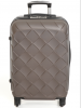 Пластиковый  чемодан с узором Ромба. Размер L, цвет Коричневый