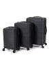 Комплект из 3-х пластиковых чемоданов Leegi 3в1. Цвет Черный. Размер L+M+S (ручная кладь)