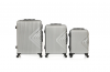 Комплект из 3-х пластиковых чемоданов  "King of King NEW" 3в1. Цвет Серый. Размер L+ M+S