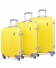 Комплект пластиковых чемоданов 3в1  King of King .Цвет желтый .Размер L+ M+S