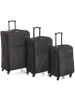Комплект из 3-х тканевых чемоданов с увеличением объема Feybaul 3в1. Цвет темно-серый. Размер L+M+S