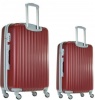 Комплект чемоданов пластиковый King of king, бордовый, 4 колеса, размер M+S (ручная кладь)